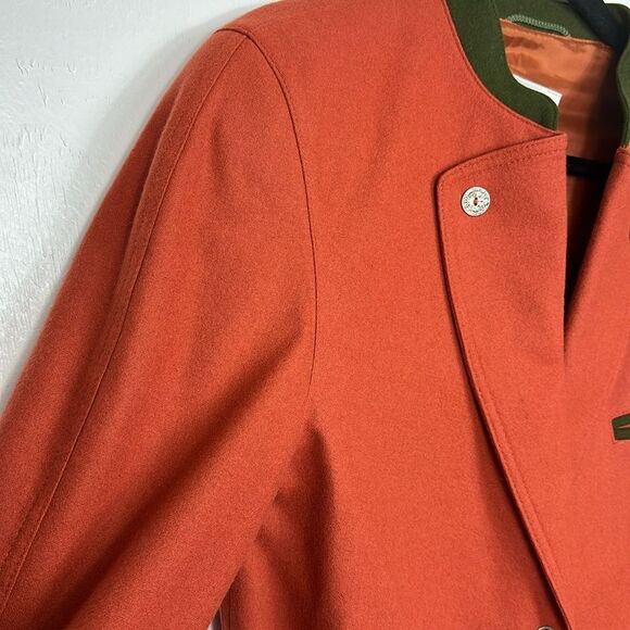 Salko Austria Vintage Wool Contrast Trim Jacket In Orange Size 8 - Picture 2 of 8
